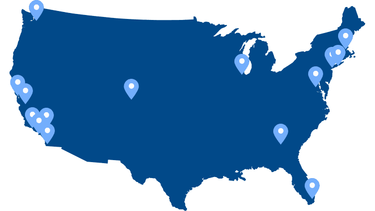 Map of Forward locations in the US.