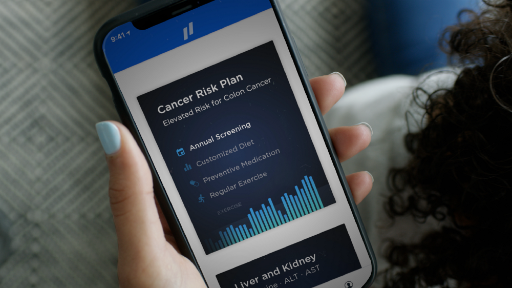 cancer risk plan results on phone screen
